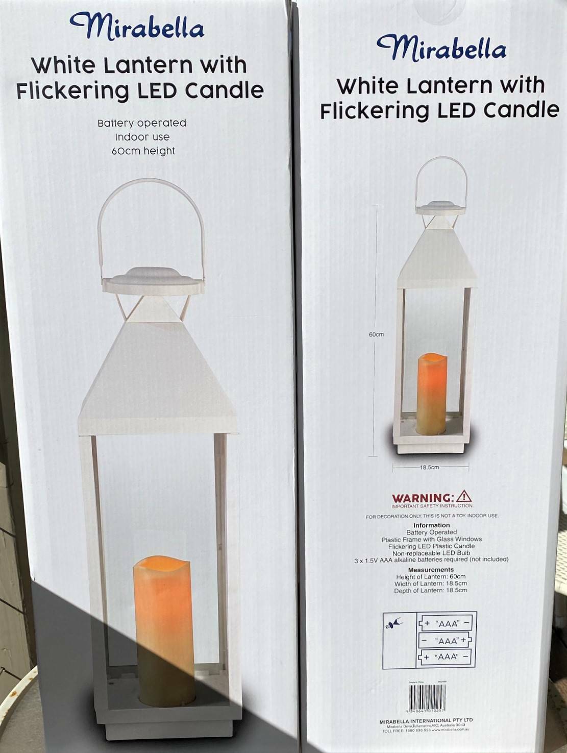 Lantern with Flickering LED Candle