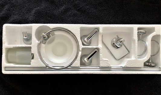 Chrome Bathroom Accessories Set 6 Piece Hardware