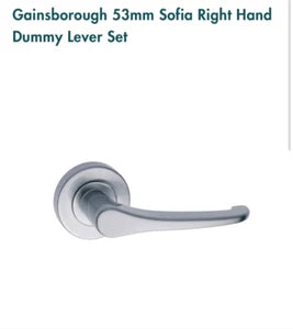 Gainsborough G3 series 53mm Sofia Right Hand Dummy Lever Set