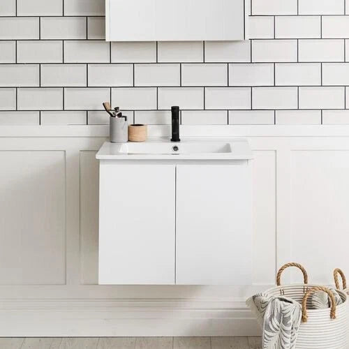Cibo Design Tonic 60w x 46d x 50h cm Wall Hung Vanity White Gloss- Ceramic Top