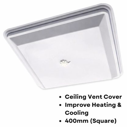 4xPACK Evaporative Cooler Ceiling Vent Covers – 400mm Draft & Energy Saver