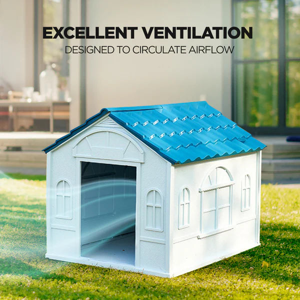 Outdoor Dog Kennel – Heavy Duty Weatherproof Plastic Dog House (Large)
