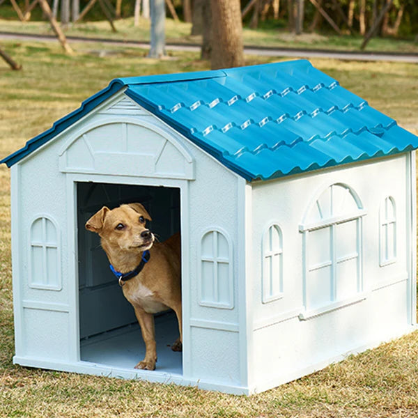 Outdoor Dog Kennel – Heavy Duty Weatherproof Plastic Dog House (Large)