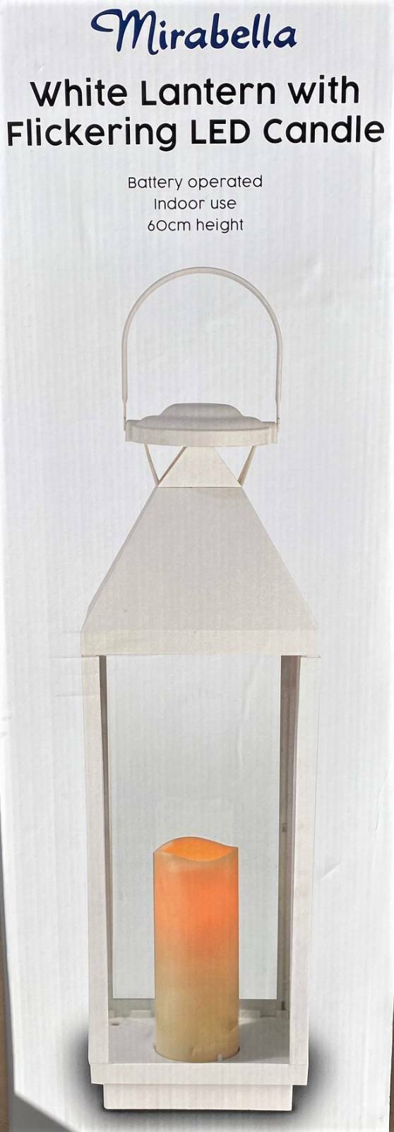 Lantern with Flickering LED Candle