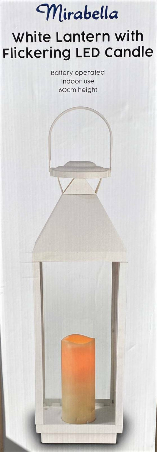 Lantern with Flickering LED Candle