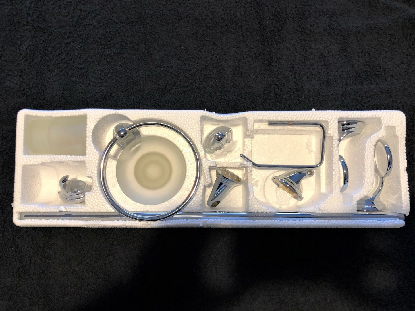 6pcs Chrome AQUILA Bathroom Accessories Set,Towel Rail,Toilet Roll Holder &more