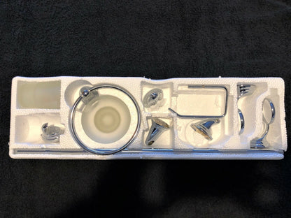 6pcs Chrome AQUILA Bathroom Accessories Set,Towel Rail,Toilet Roll Holder &more