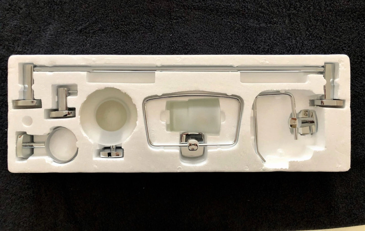 6pcs Chrome Phoenix Bathroom Accessory Set,Towel Rail,Toilet Roll Holder & more