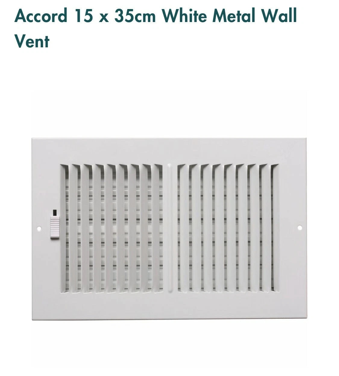 Accord 15 x 35cm White Metal Wall Vent