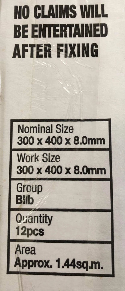 WALL TILES  JOHNSON CERAMIC GLOSS  30 x 40cm Sorrento Charcoal 12 Tiles per Box