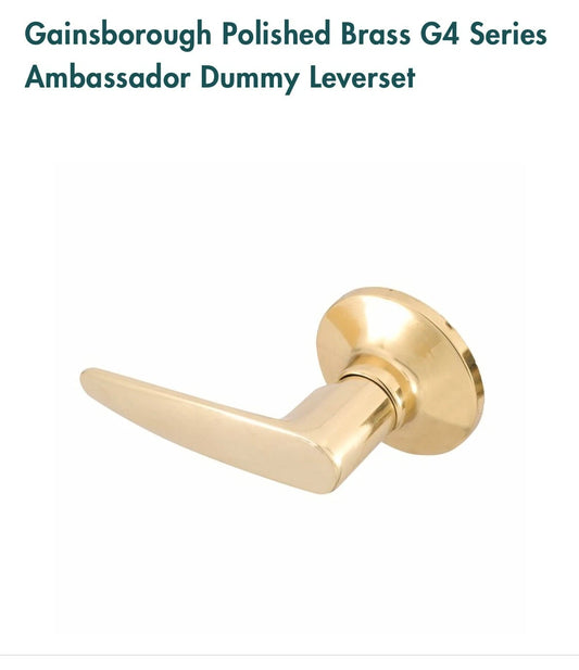Gainsborough Polished Brass G4 Series Ambassador Dummy Leverset Australian Brand