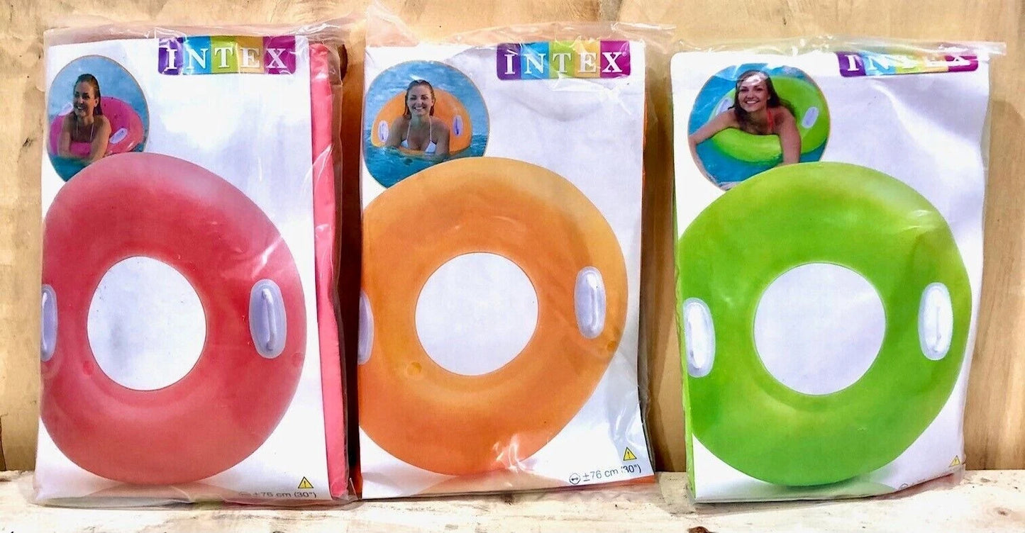 50 x Intex Neon Frost Inflatable Pool Swim Float Tube Ring