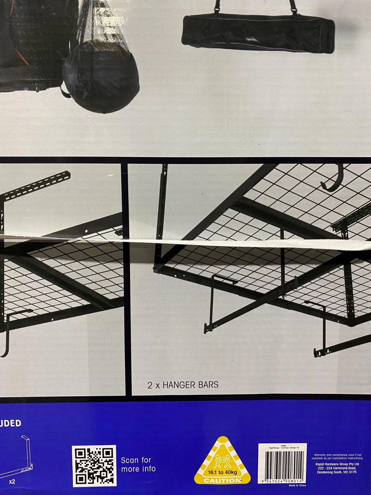 GARAGE OVERHEAD STORAGE RACK MULTIPLE CONFIGURATIONS HOLDS UP TO 340kgs EASY DYI