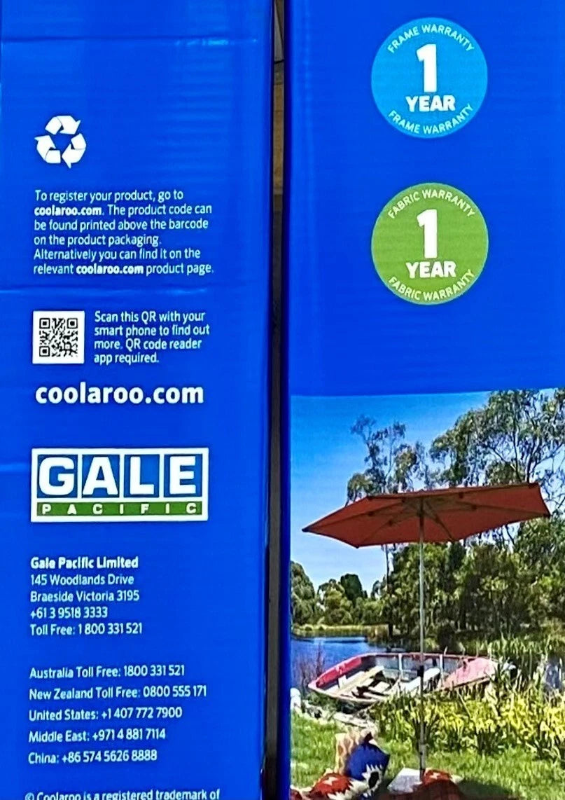 Coolaroo 2.7m Chelsea Outdoor Round Market Umbrella Aluminium Frame -Charcoal