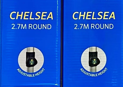 Coolaroo 2.7m Chelsea Outdoor Round Market Umbrella Aluminium Frame -Charcoal