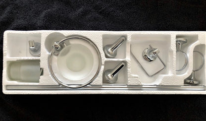 Chrome Bathroom Accessories Set 6 Piece Hardware