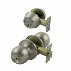 Ikonic Brushed Nickel Combination Entrance Set