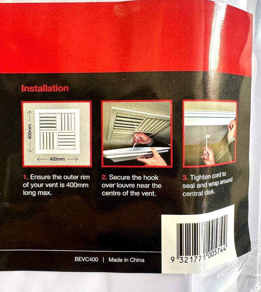 4xPACK Evaporative Cooler Ceiling Vent Covers – 400mm Draft & Energy Saver